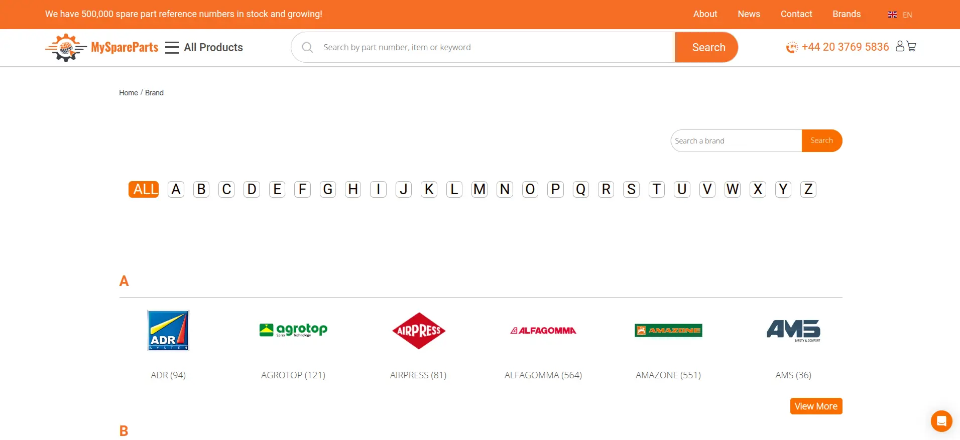 MySpareParts Brands Directory