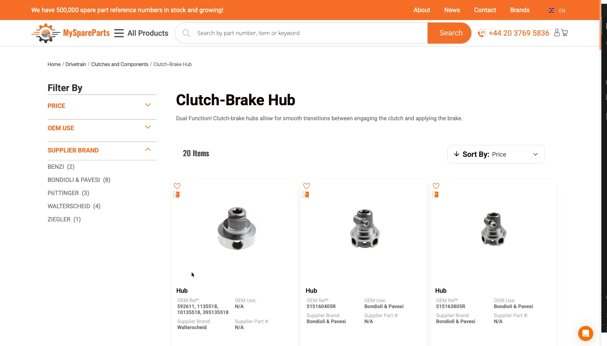 MySpareParts Category Page