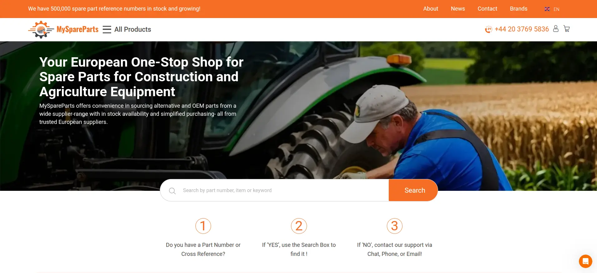 MySpareParts Homepage