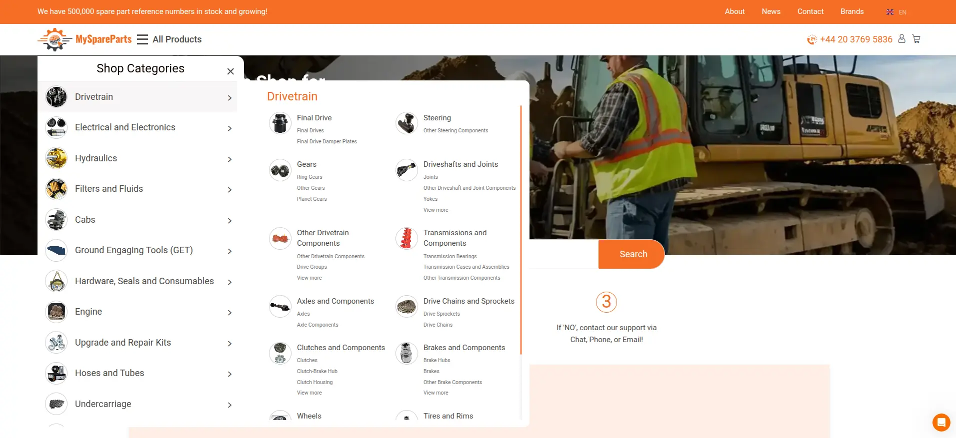 MySpareParts Mega Menu